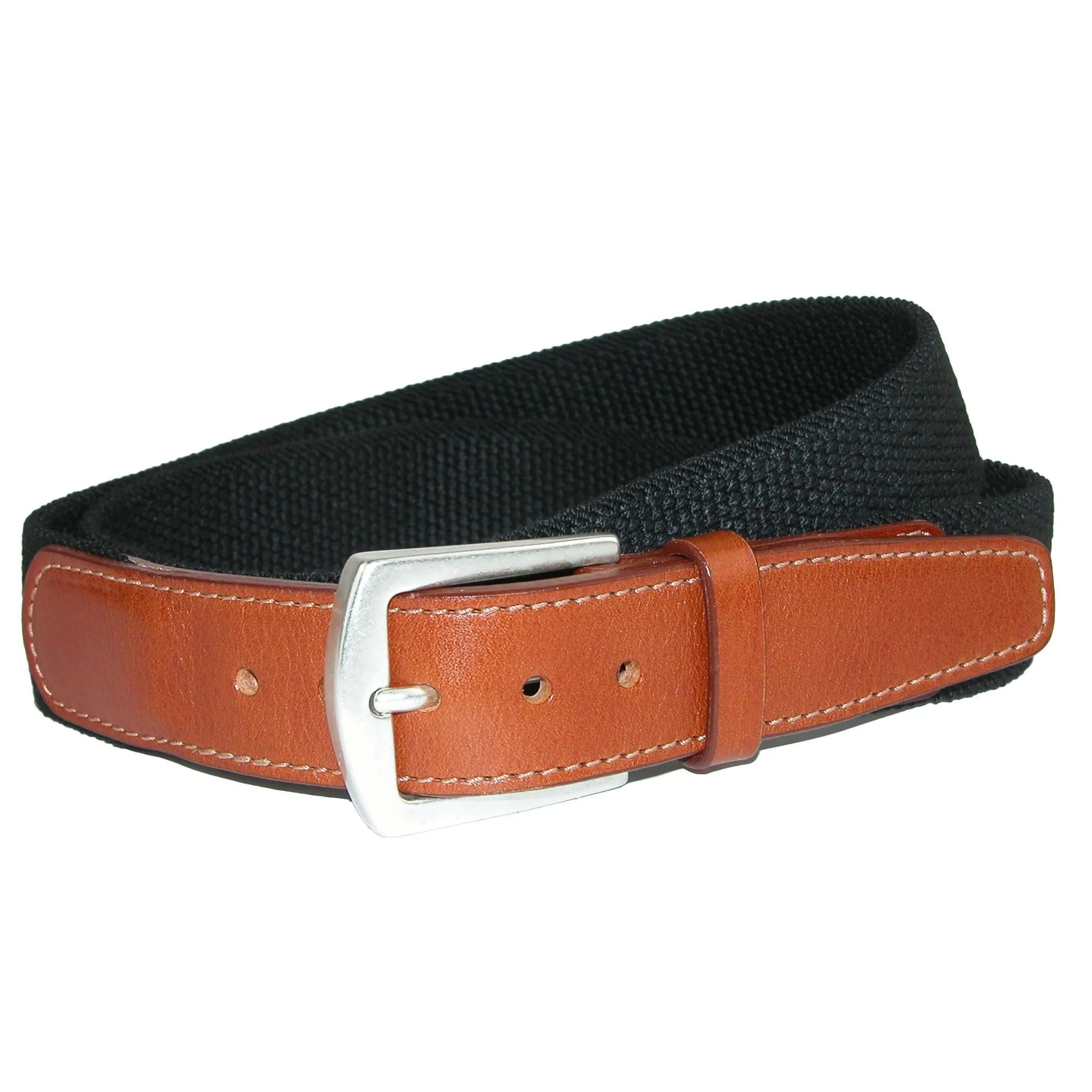 CrookhornDavis Men's Newport Pique Cotton Woven Elastic Belt