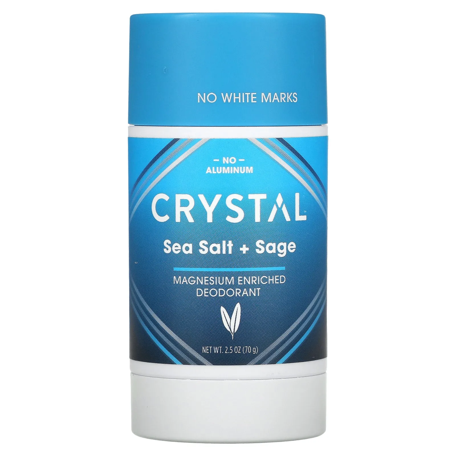 Crystal Deodorant Stick, Magnesium Sea Salt & Sage Scent - 2.5 Oz