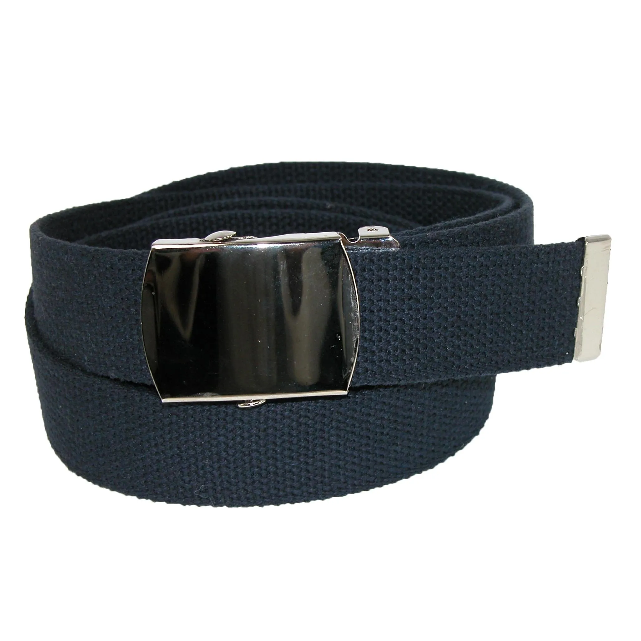 CTM® Big & Tall Cotton Belt with Nickel Finish Buckle (Pack of 3)