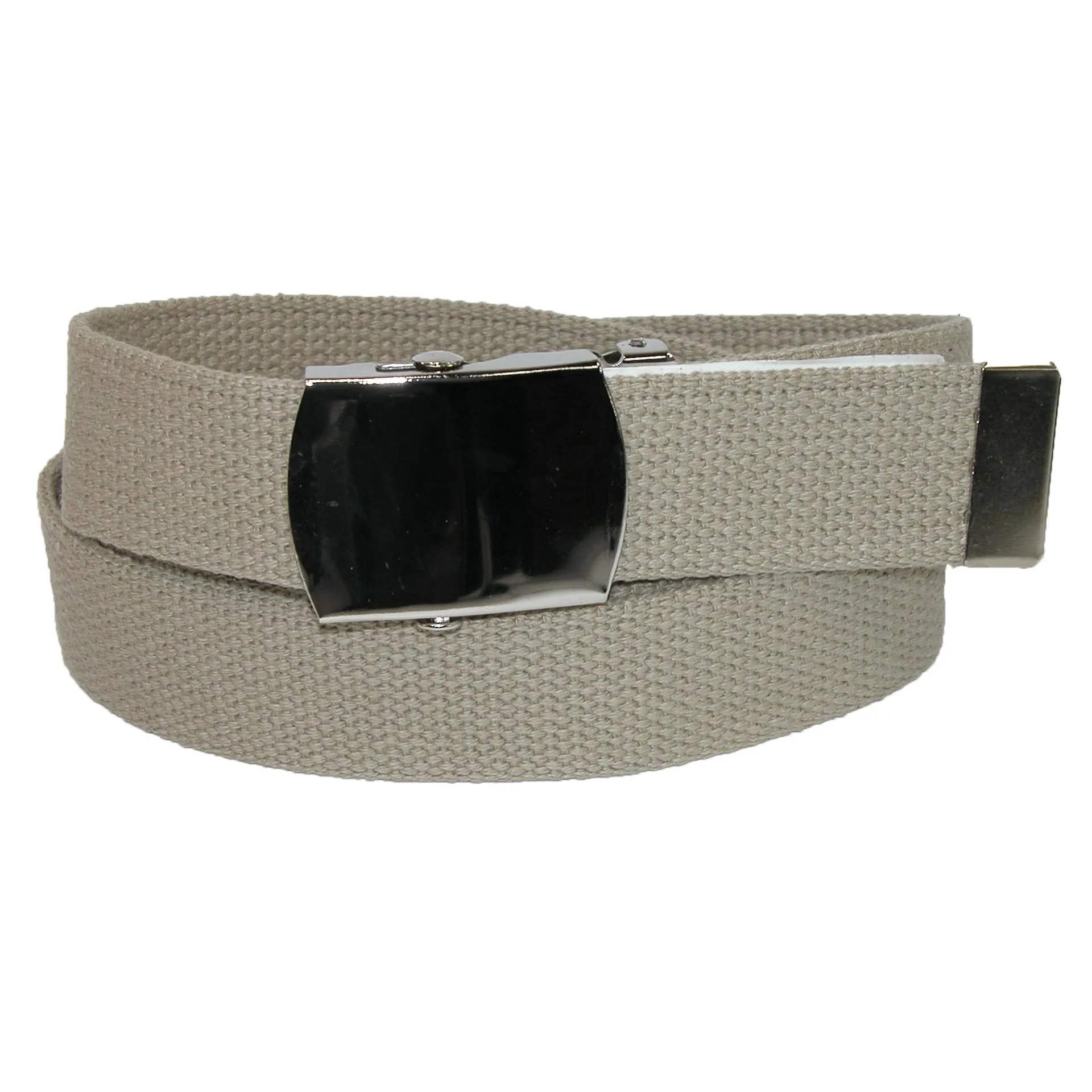 CTM® Big & Tall Cotton Belt with Nickel Finish Buckle (Pack of 3)