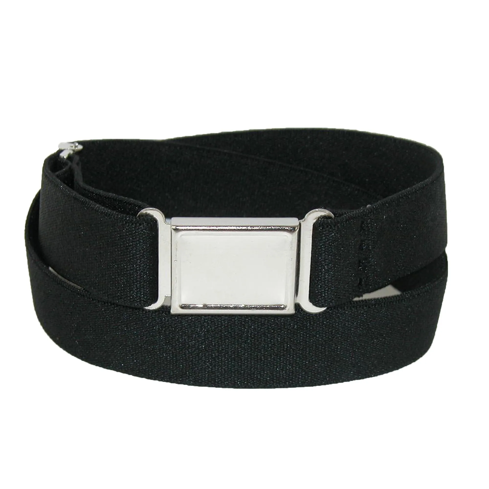 CTM® Elastic Belt with Magnetic No Show Flat Buckle