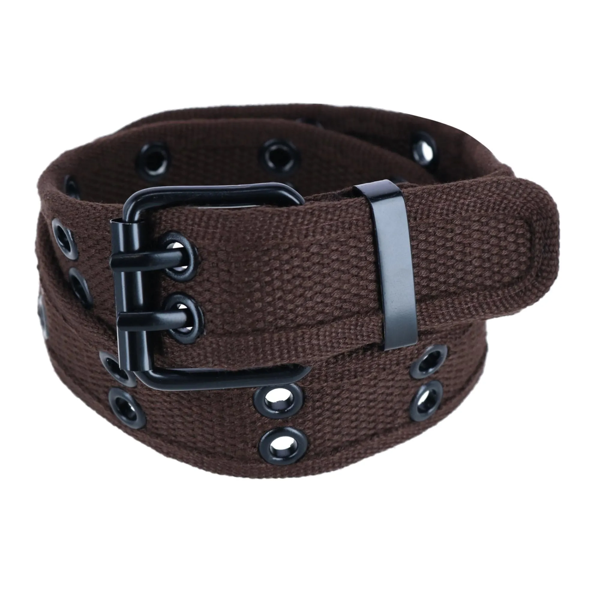 CTM® Kids 2 Hole Roller Buckle Canvas Belt