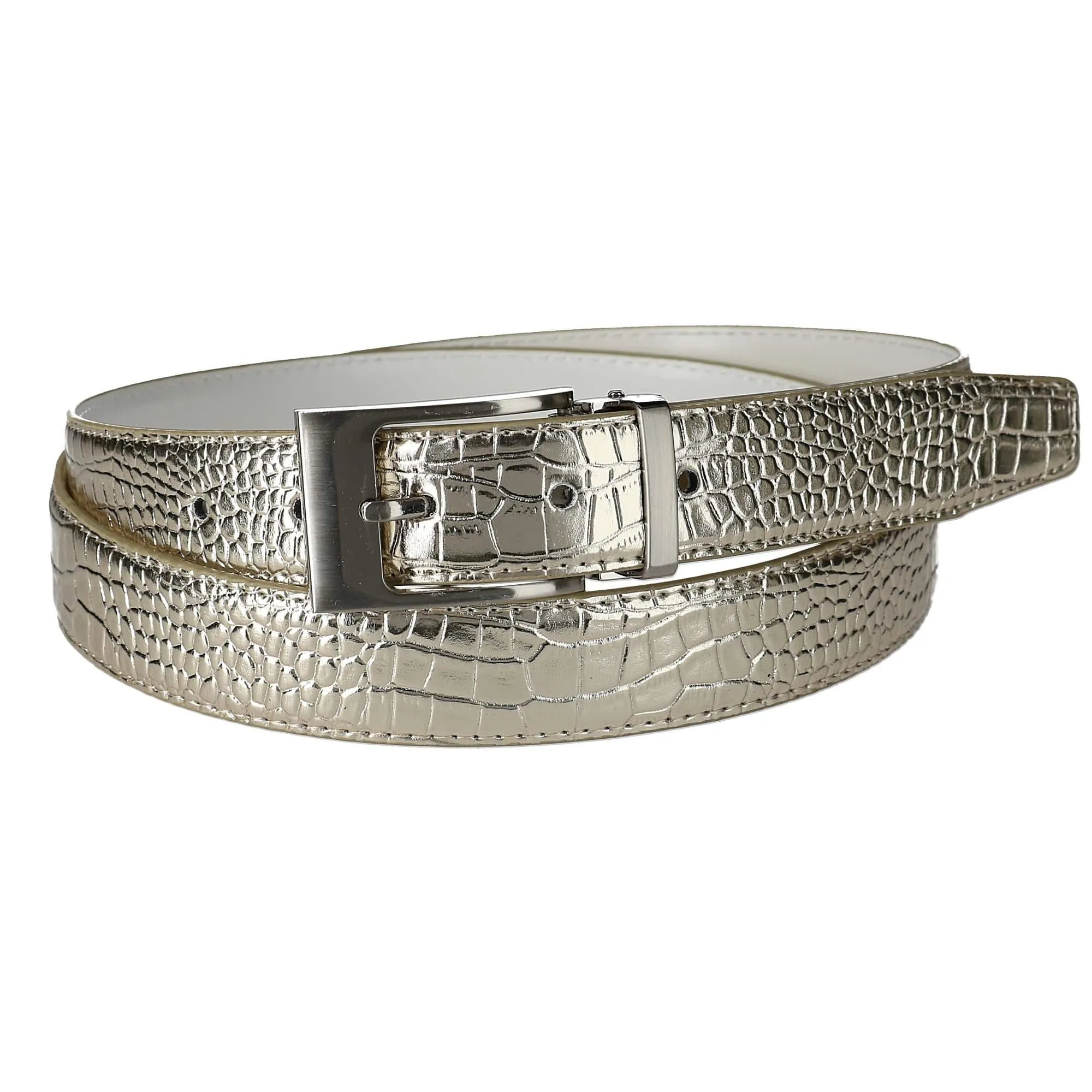 CTM® Leather Croc Print Belt