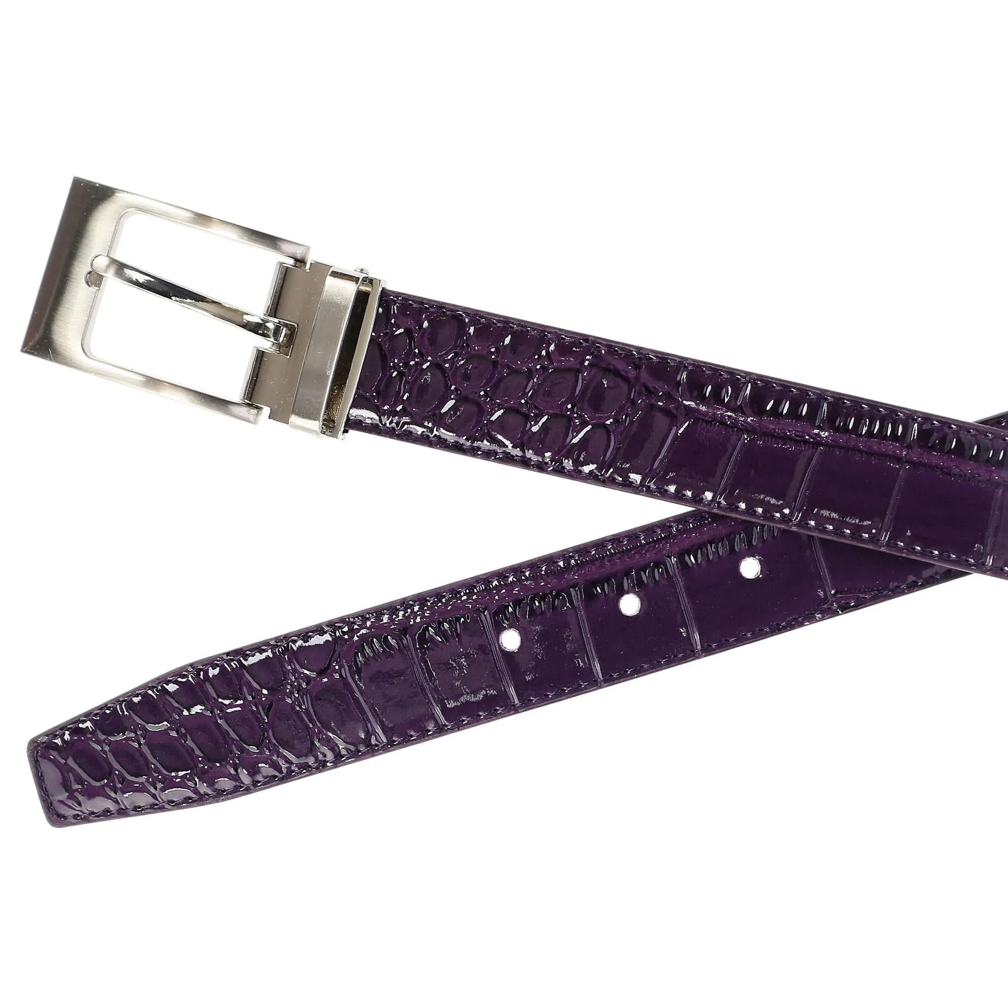 CTM® Leather Croc Print Belt