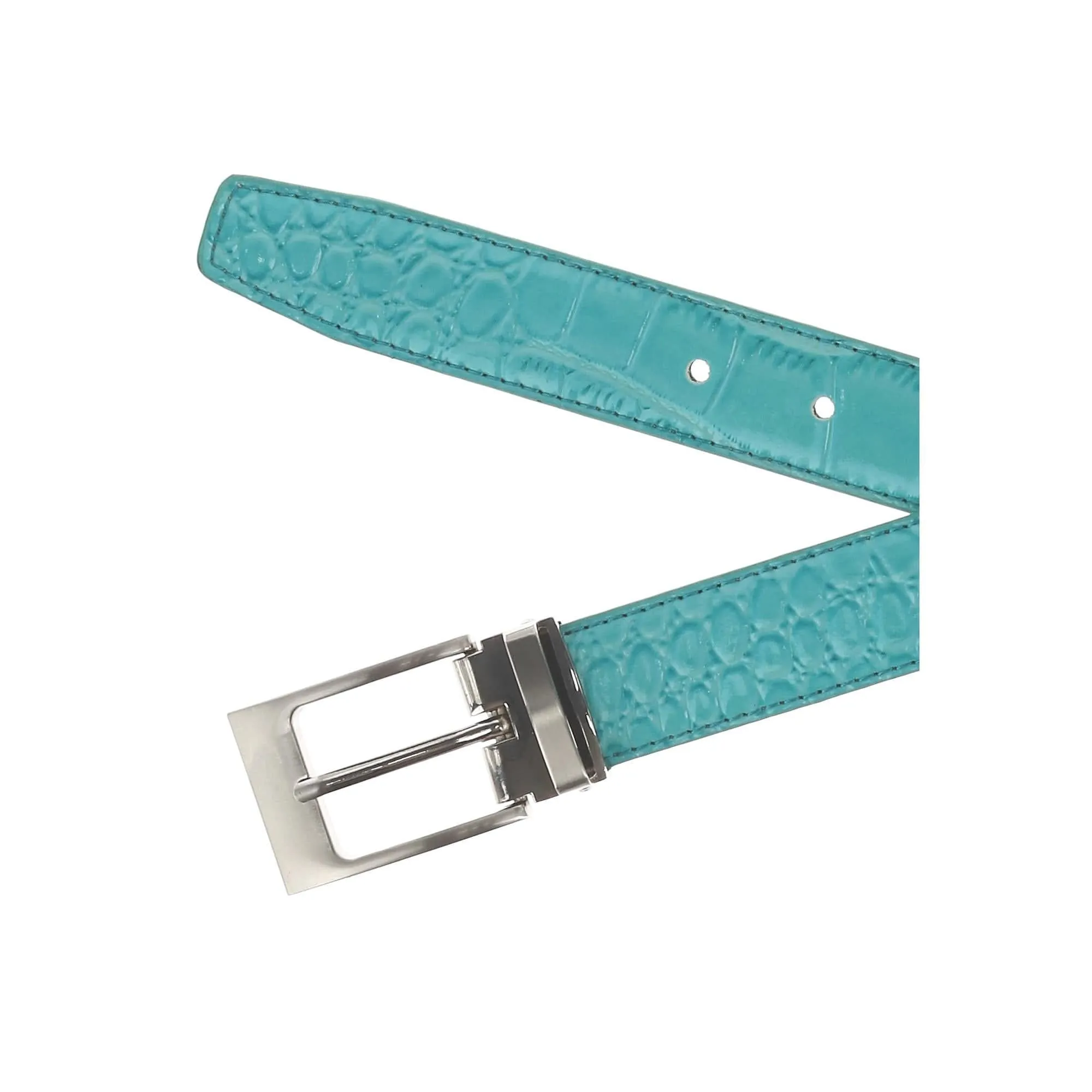 CTM® Leather Croc Print Belt