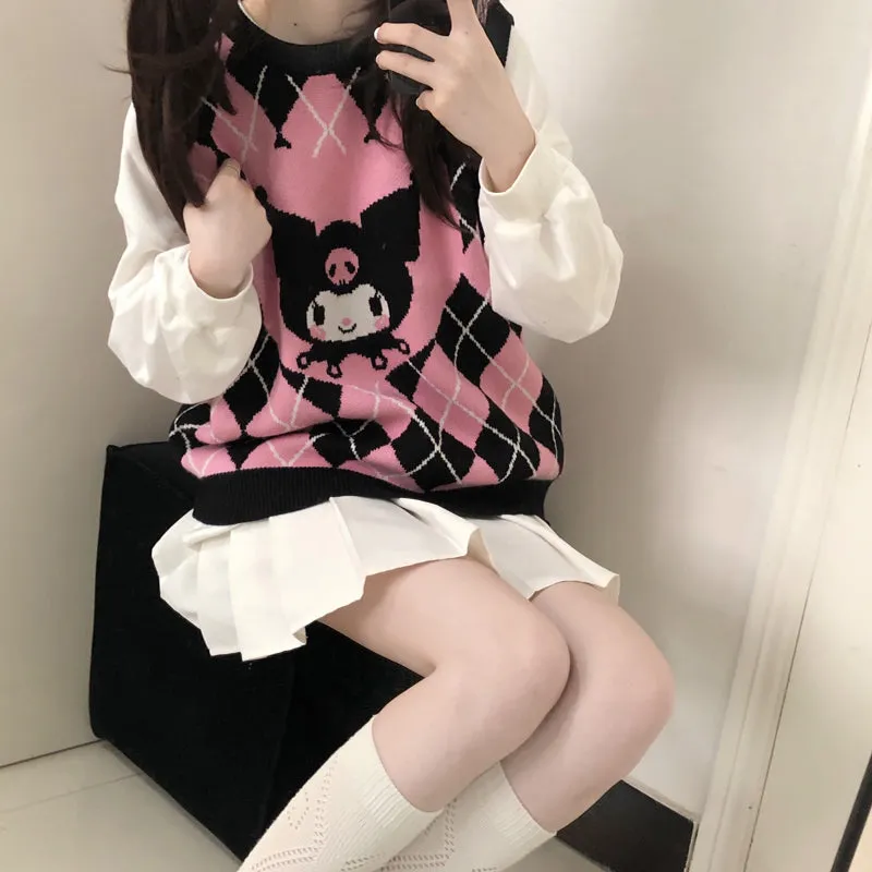 Cute cartoon knitted vest  PL52777