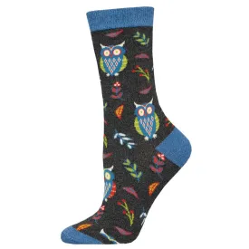 Cute Hoot Bamboo Women's Crew Socks