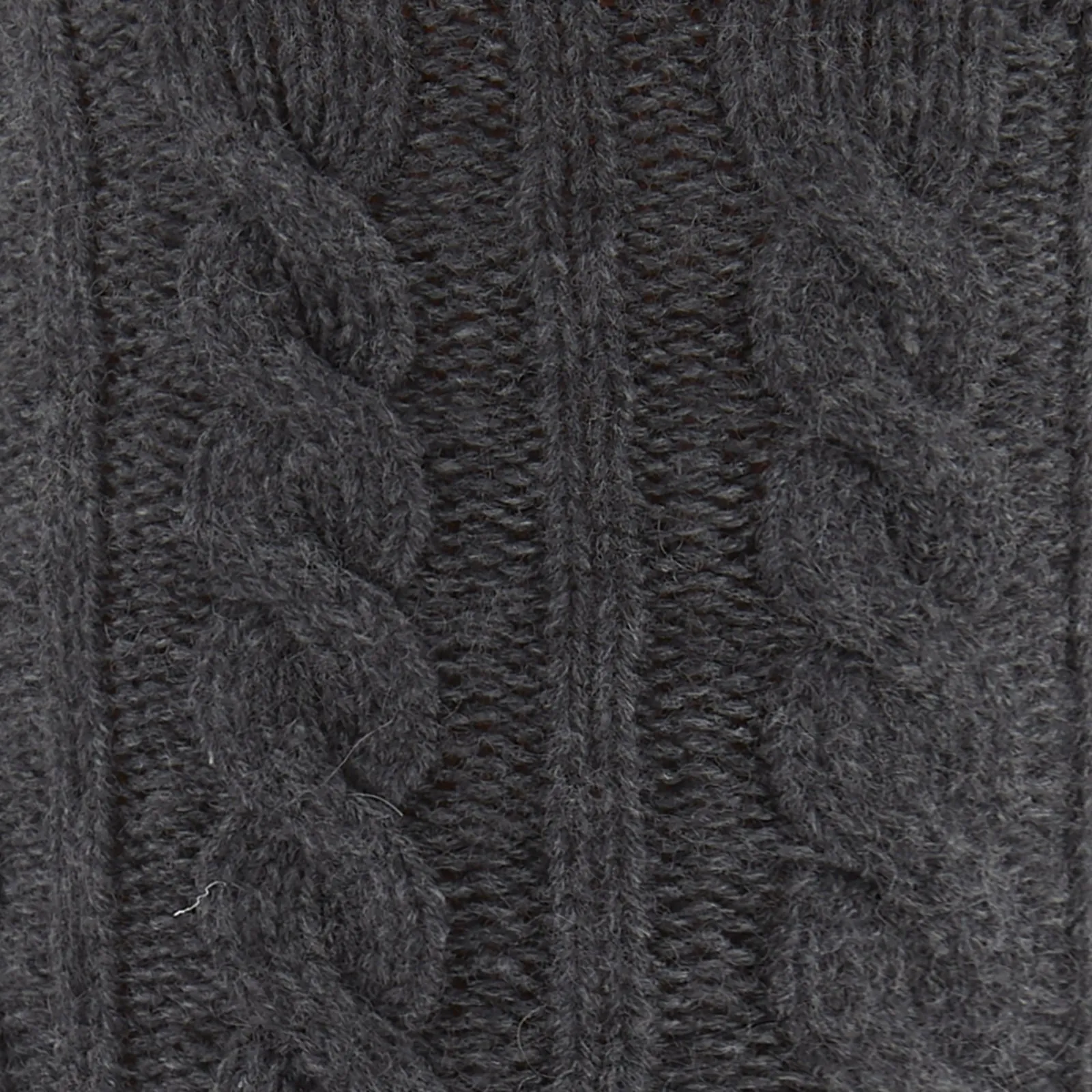 Dark Grey Cashmere Cable-Knit Socks