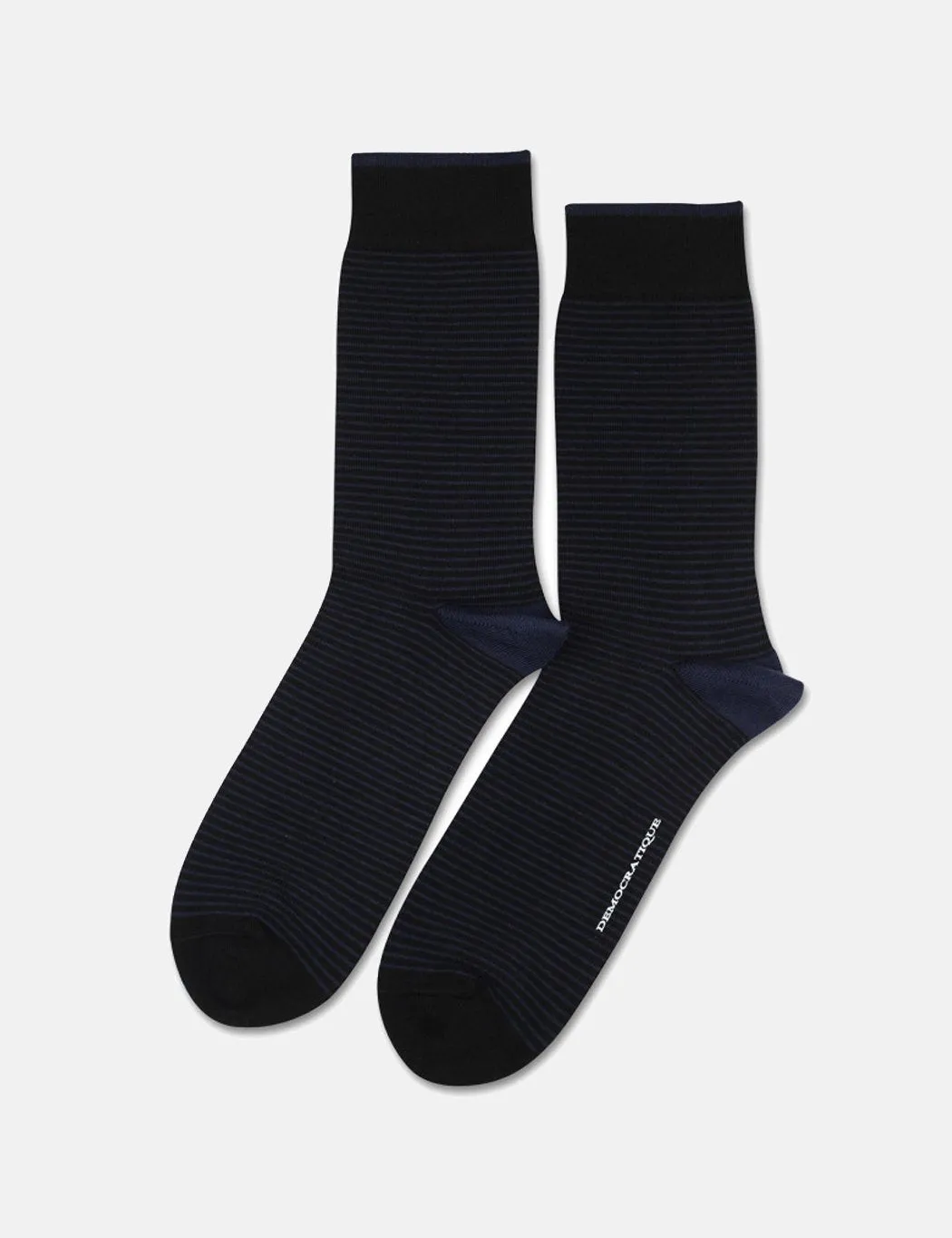 Democratique Solid Socks 3 Pack - Navy Dots/Navy Stripes/Black