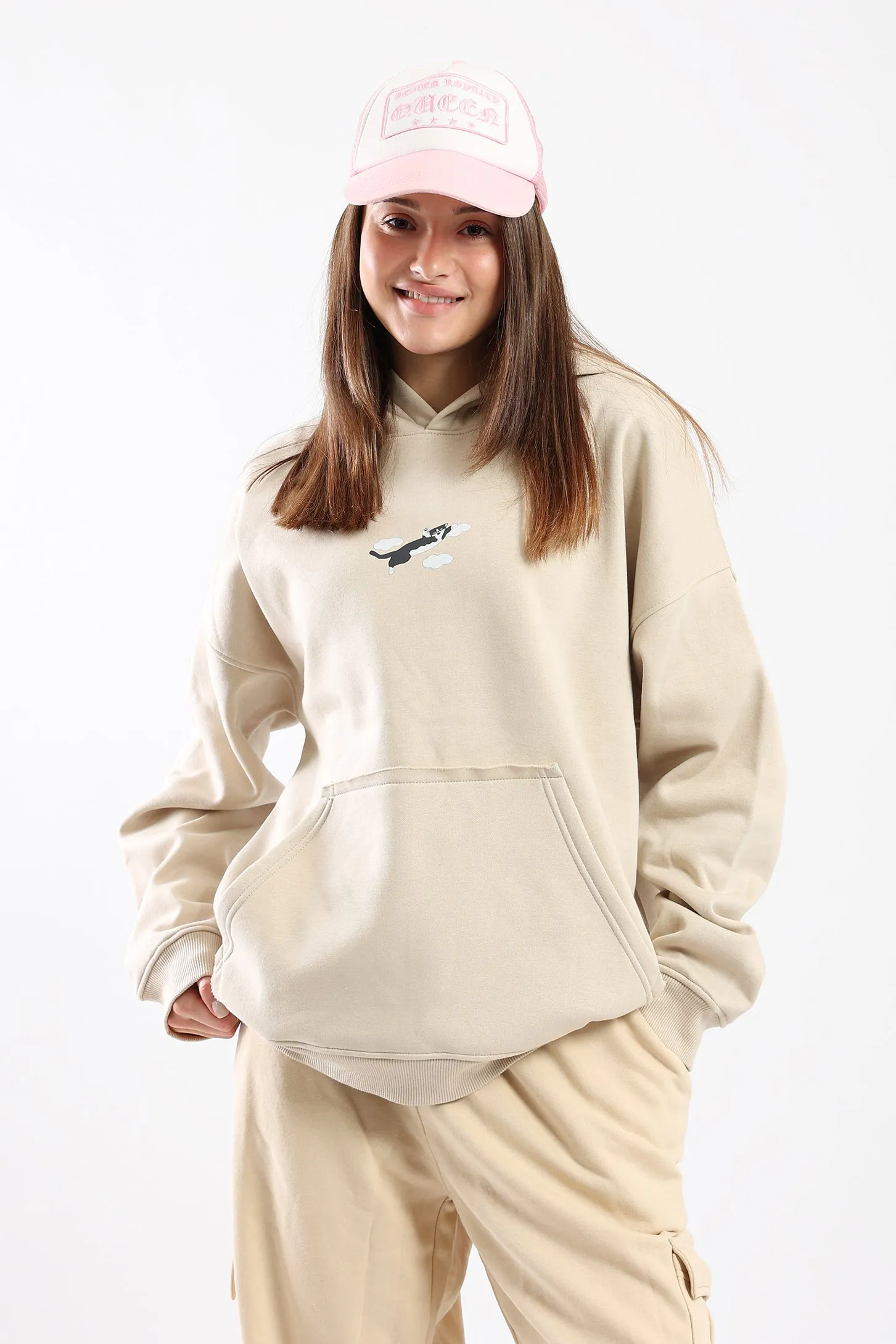 DO NOTHING CLUB HOODIE - BEIGE