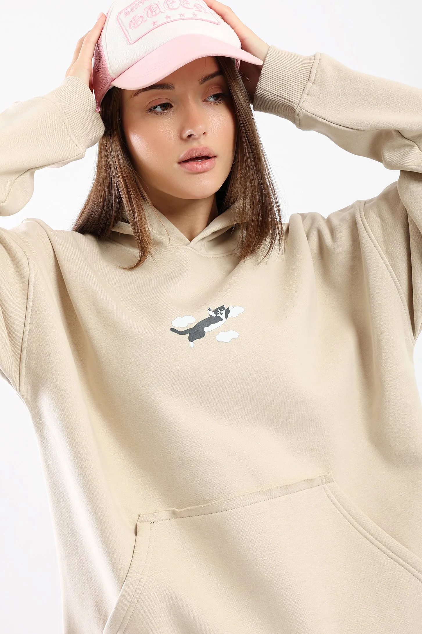 DO NOTHING CLUB HOODIE - BEIGE