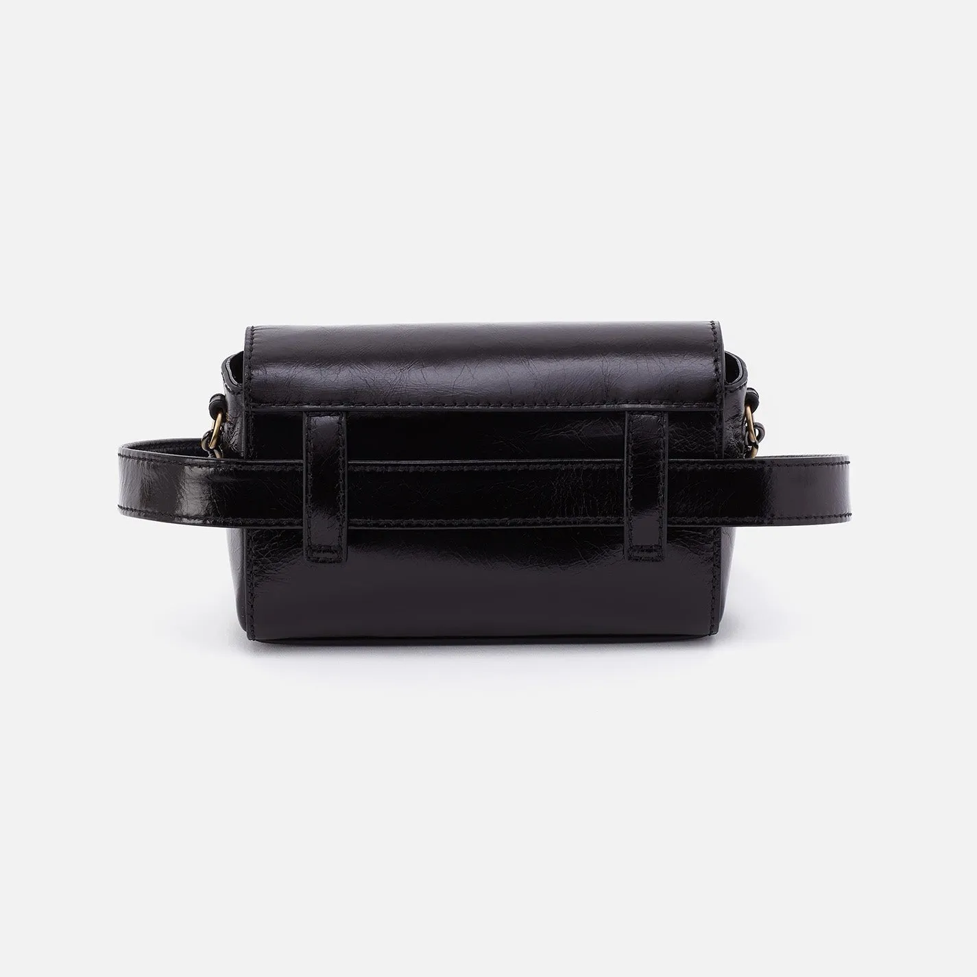 Drake Belt Bag In Polished Leather - Black