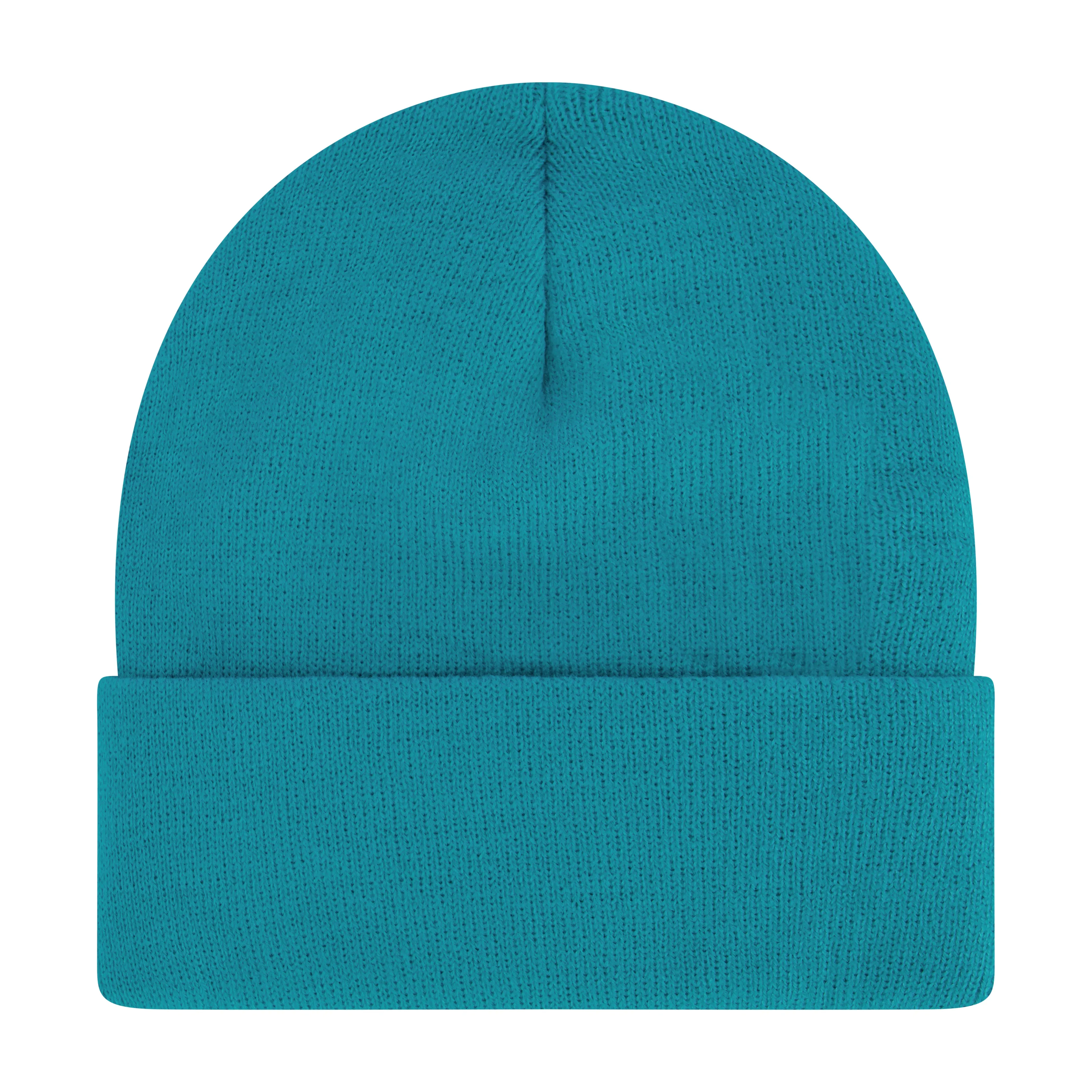 Elowel Beanie Hats for Men and Women - 100% Acrylic Thick Thermal Knit Skull Beanie Winter Hat - Unisex Cuffed Plain Cyanine Beanie Hat