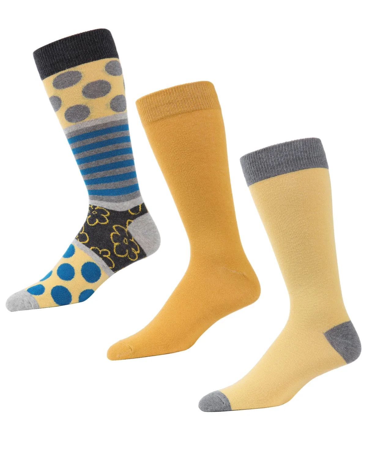 Flowertrast Cotton Blend Crew Sock 3 Pack