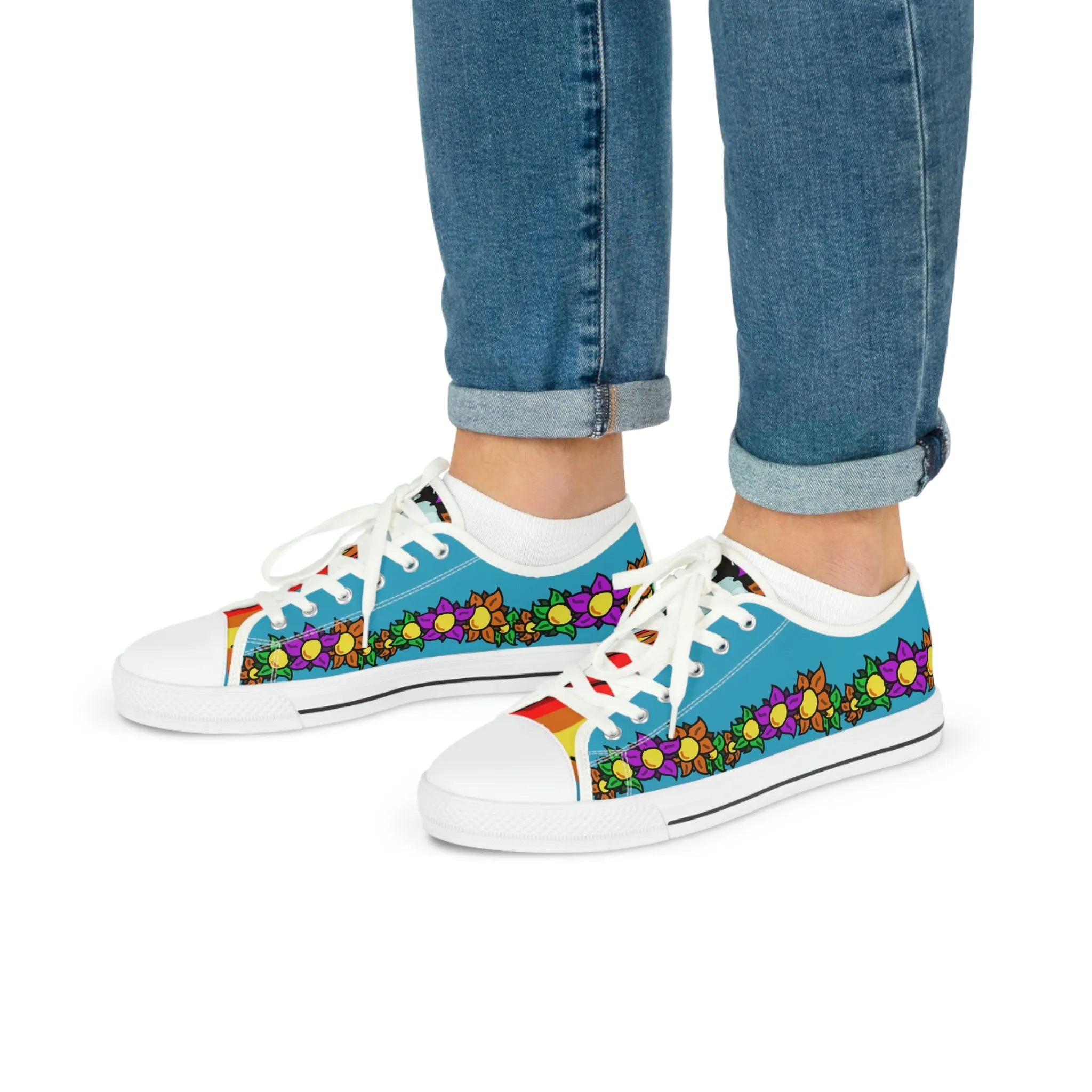 Flowery Blue Sneakers - Men's Sizes