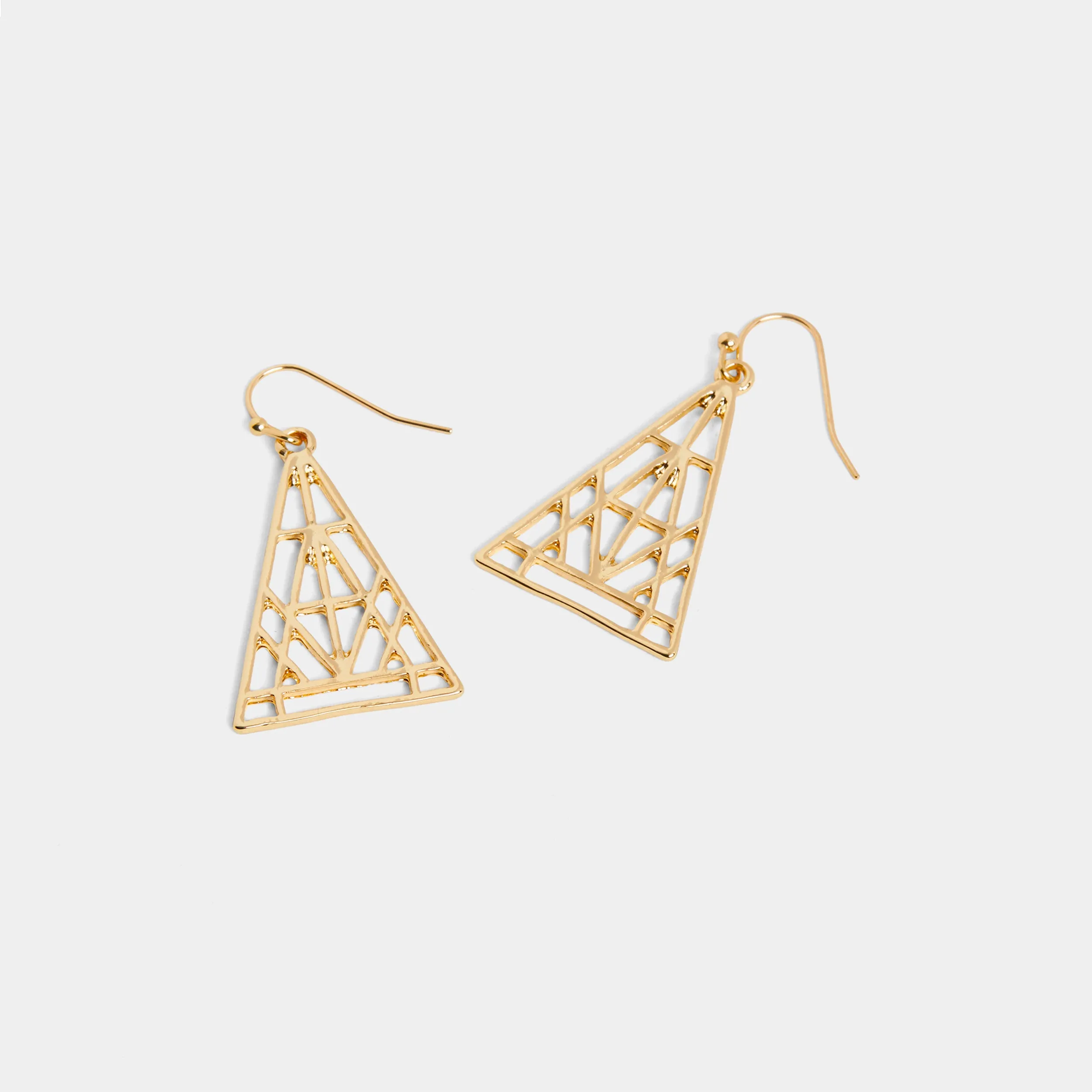 Geometric Triange Drop Earring - Gold