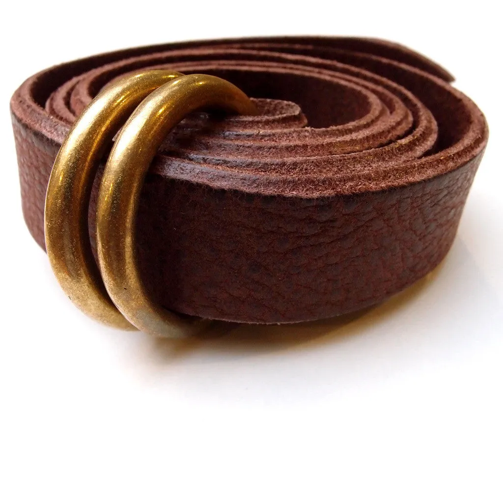 Ground Leather Ring Belt