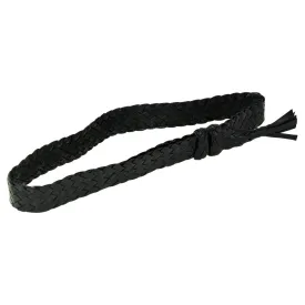 Hand Pleated Kangaroo Leather 8 Plait Hat Band - Black