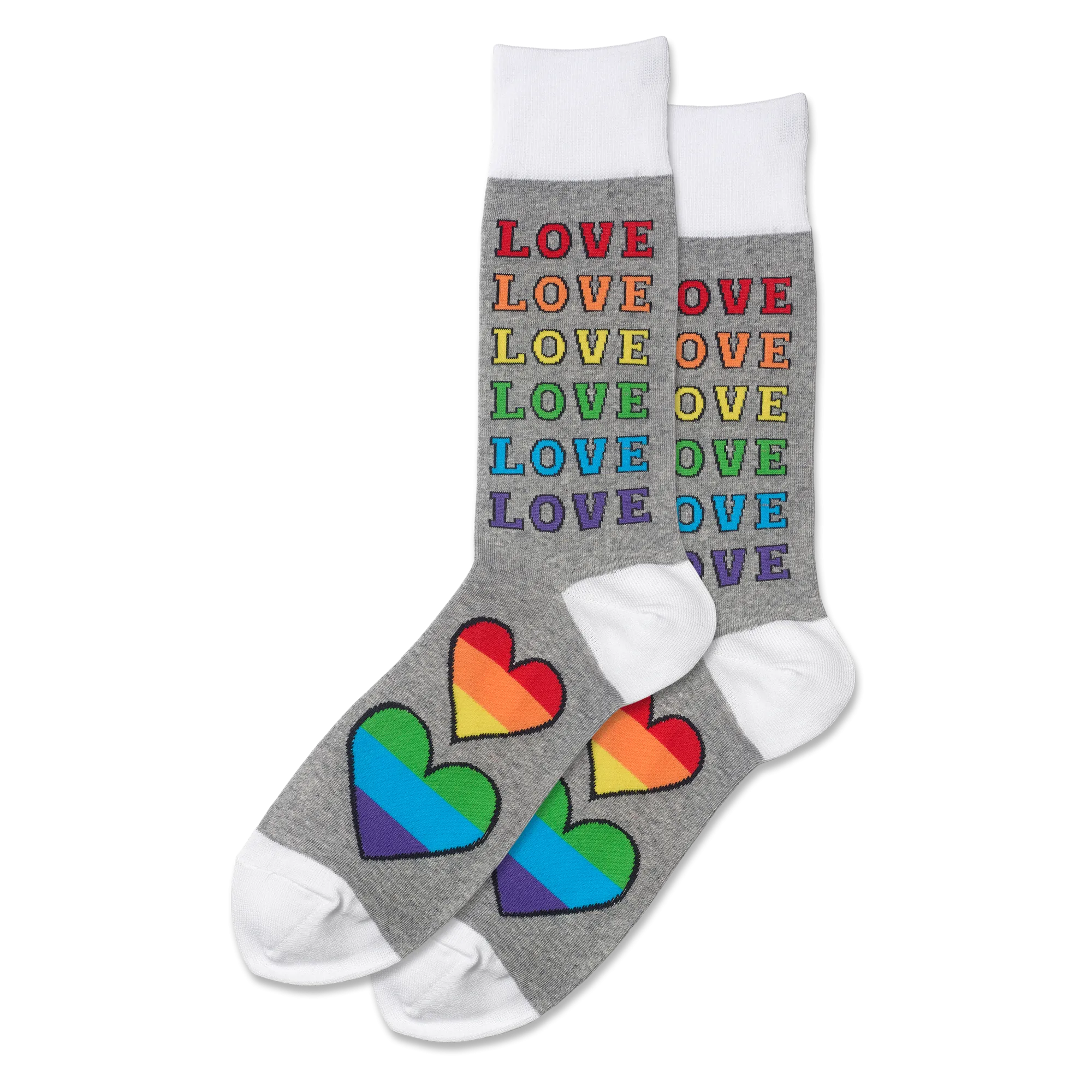 HOTSOX Men's Pride Rainbow Love Crew Socks