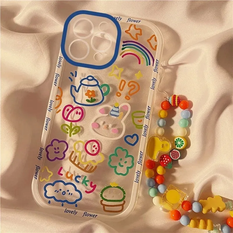 Kawaii Cute Doodle Pattern iPhone Case