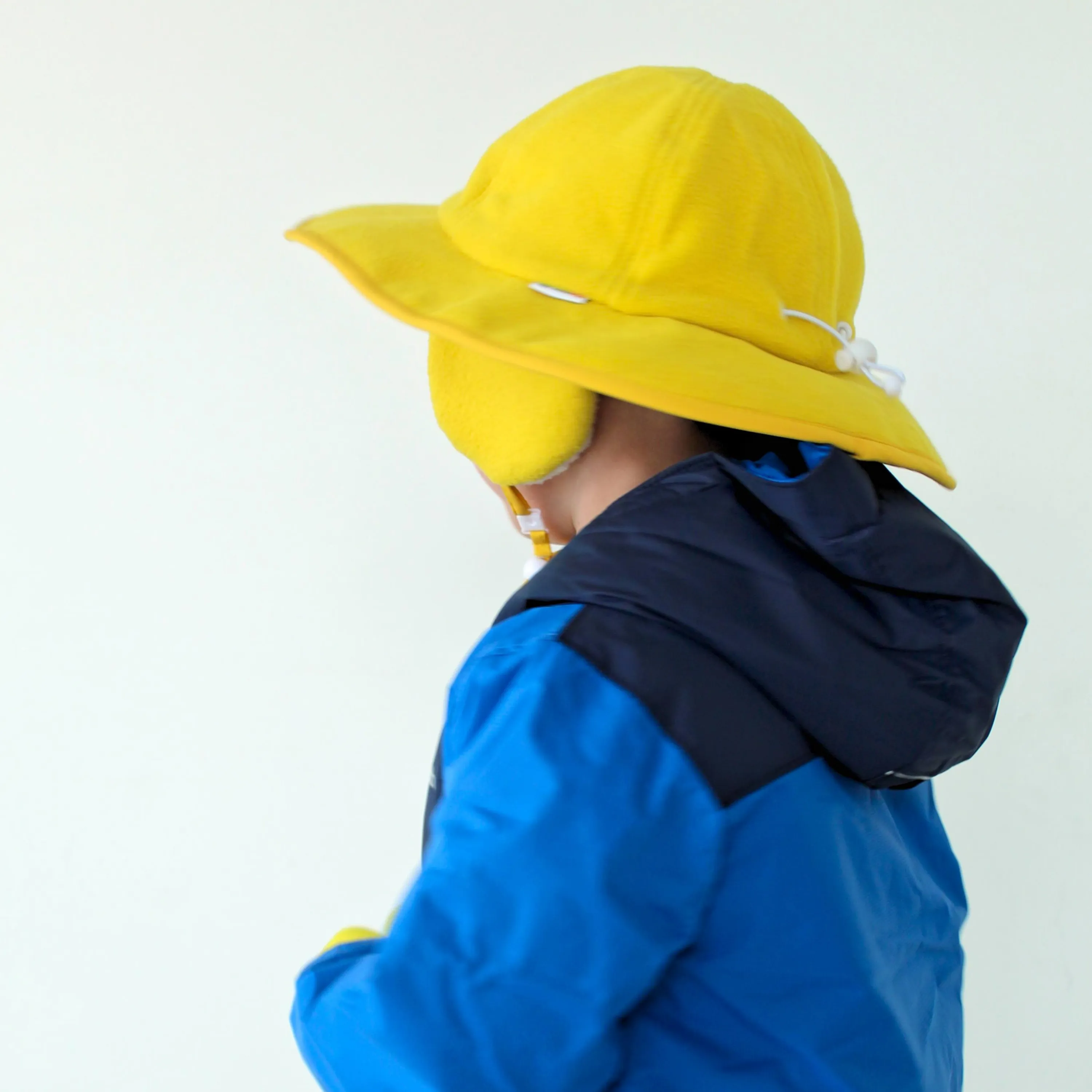 Kids Tundra Ear Flap Fleece Winter Wide Brim Sun Hat - Radiant Yellow