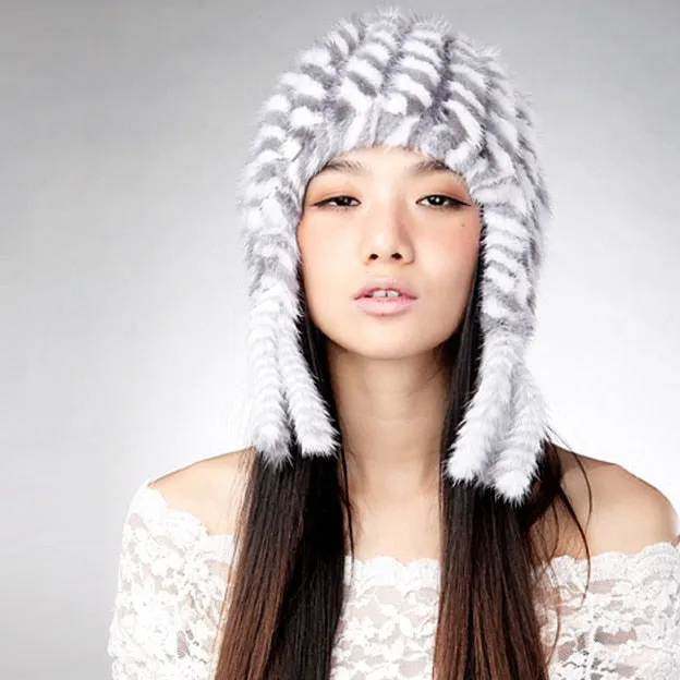 Ladies Winter Hats Knitted Real Mink Fur Hat Cap Women Hat Trim Decoration Winter Beanie Headgear Head Wear Head Warmer Winter Hat Women FS14626