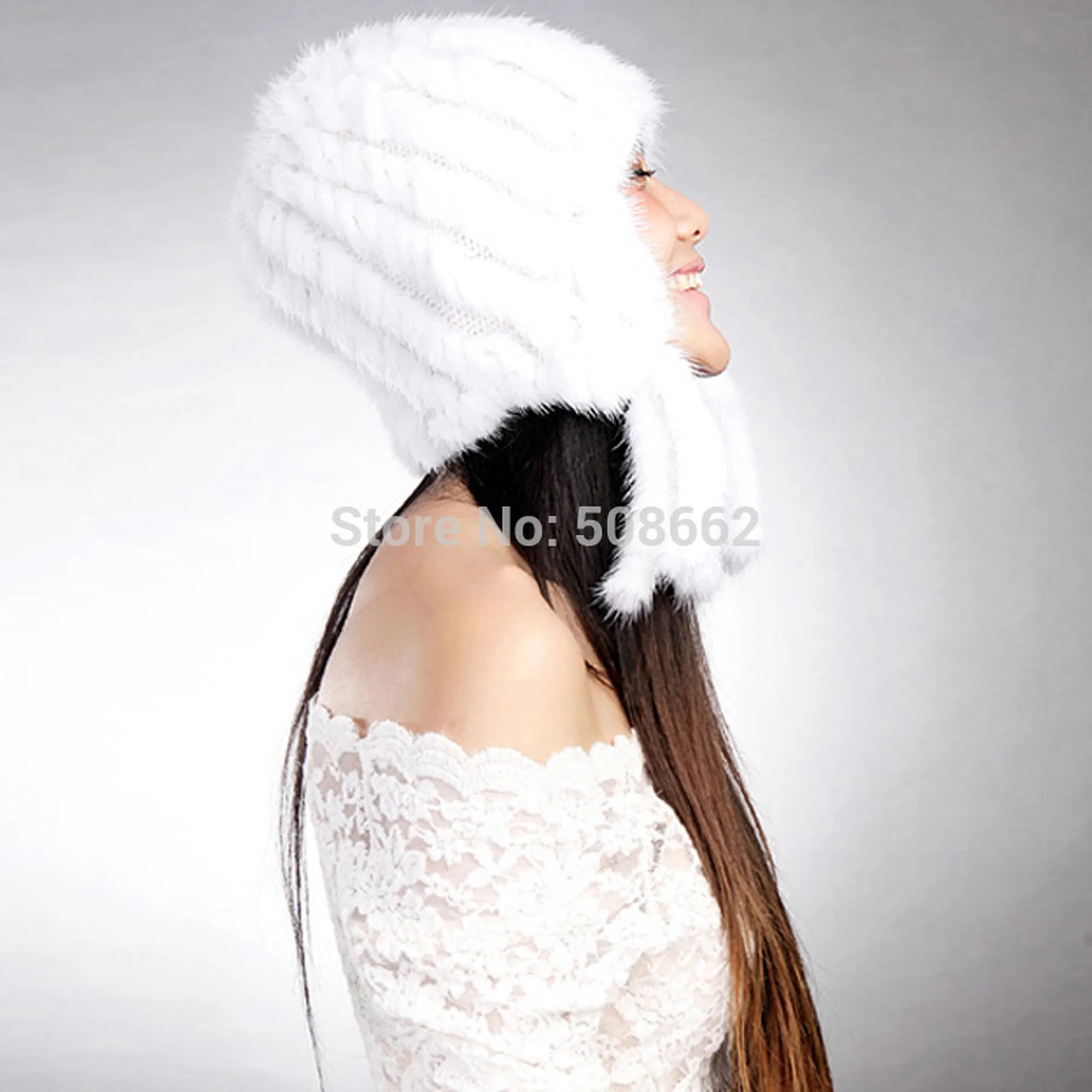 Ladies Winter Hats Knitted Real Mink Fur Hat Cap Women Hat Trim Decoration Winter Beanie Headgear Head Wear Head Warmer Winter Hat Women FS14626