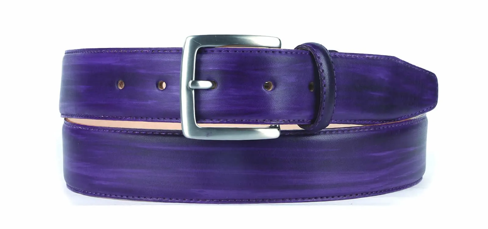 Leather Belt Custom Patina Purple