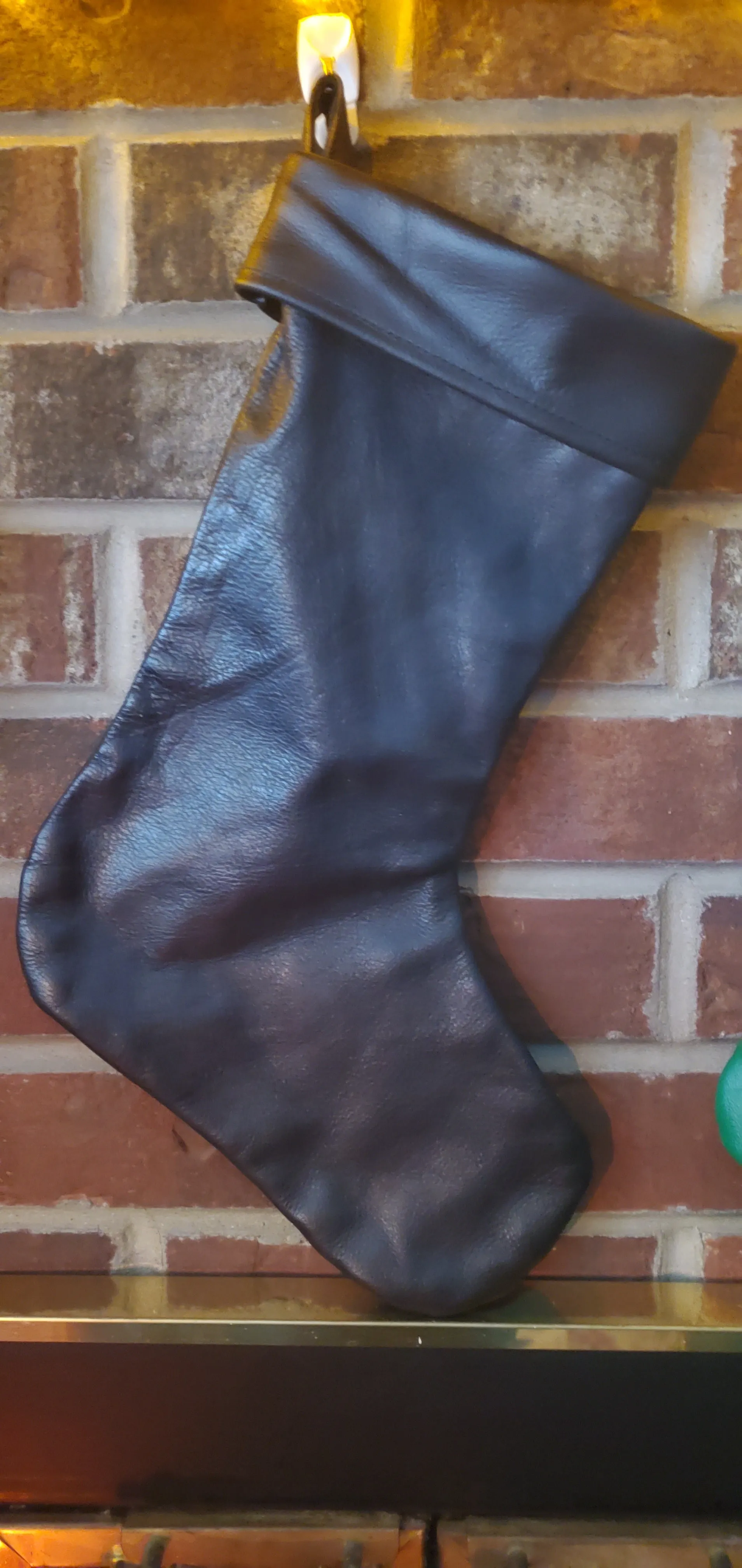 Leather Christmas Stocking - 100% Hand Made in the USA. Monogramming Available.