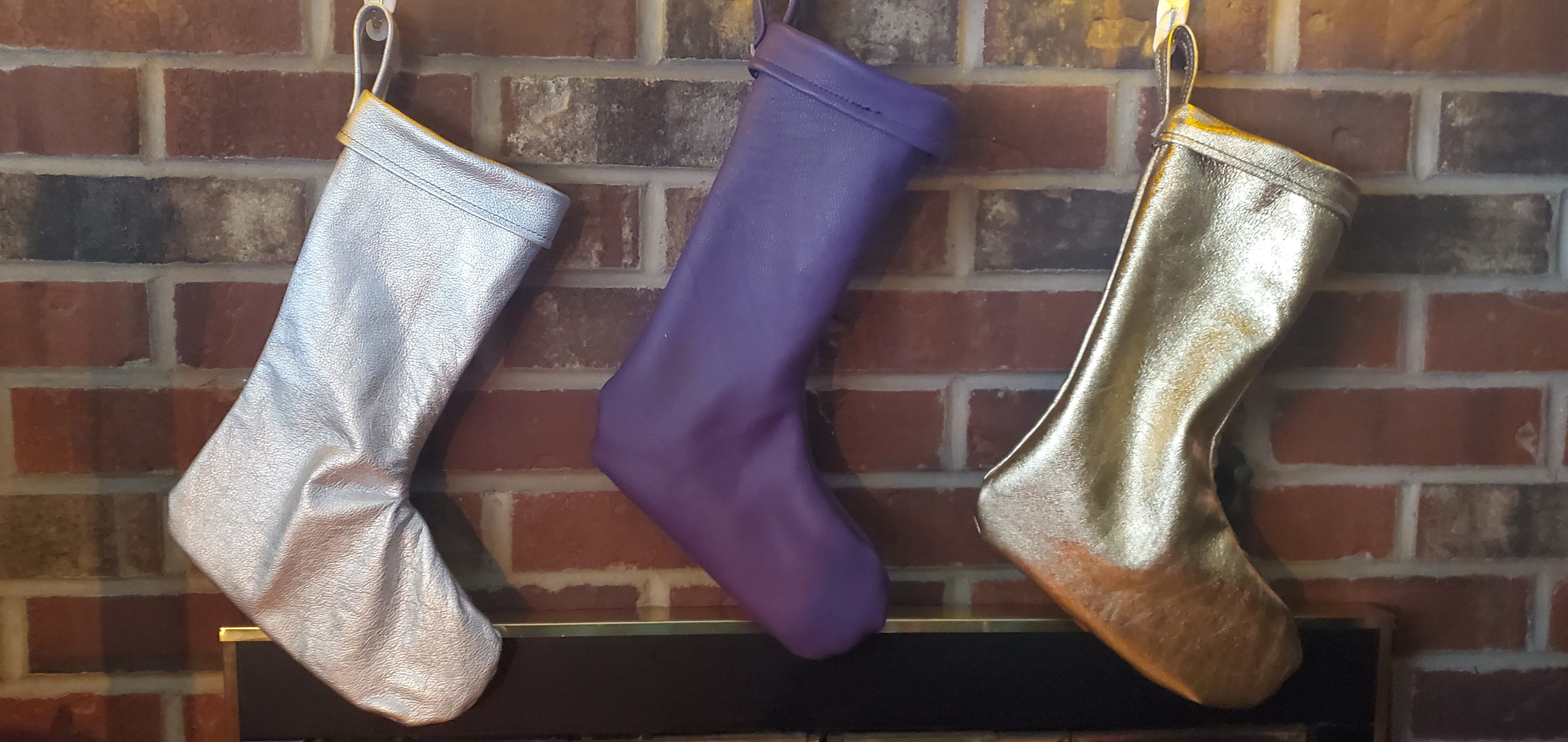 Leather Christmas Stocking - 100% Hand Made in the USA. Monogramming Available.