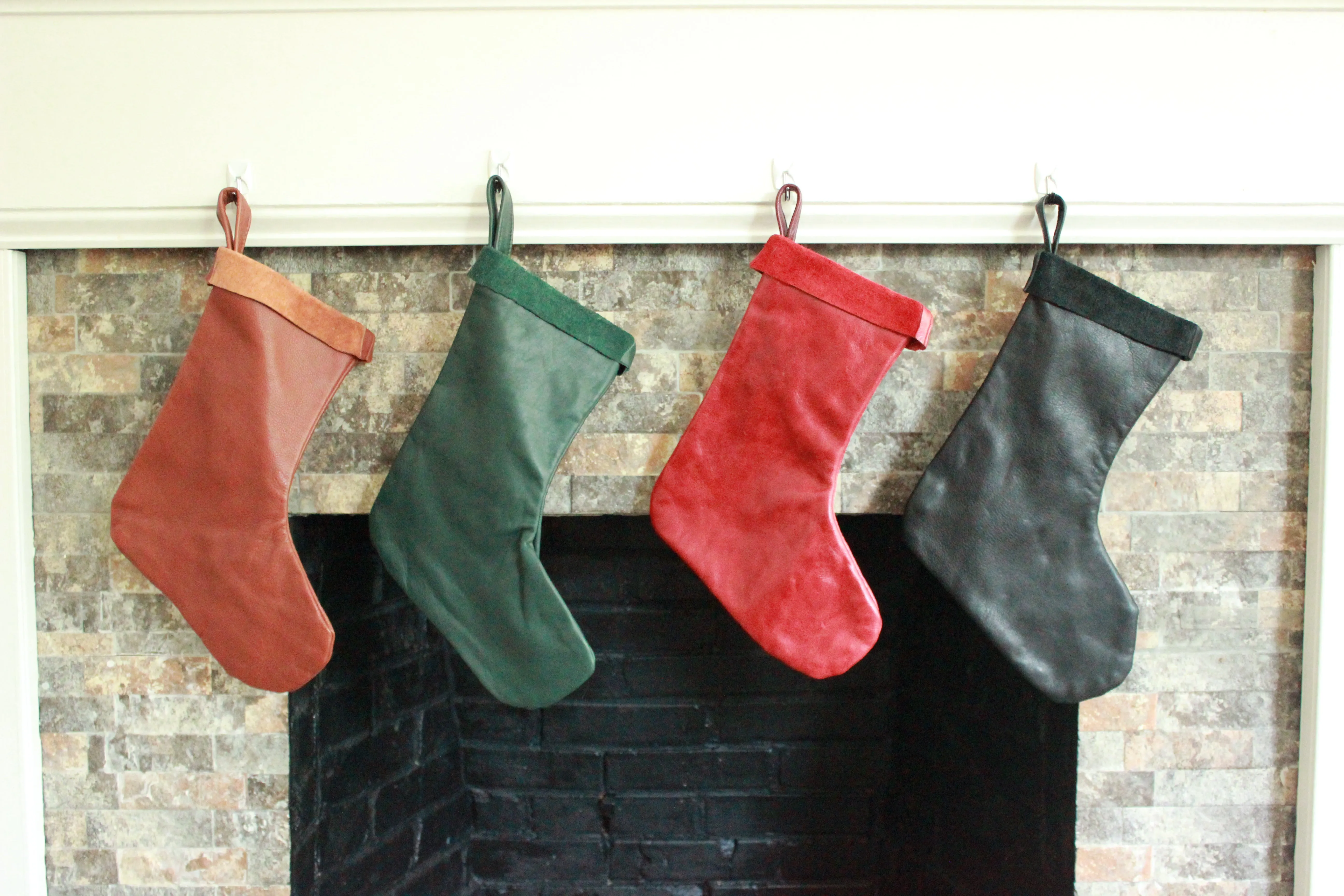 Leather Christmas Stocking - 100% Hand Made in the USA. Monogramming Available.