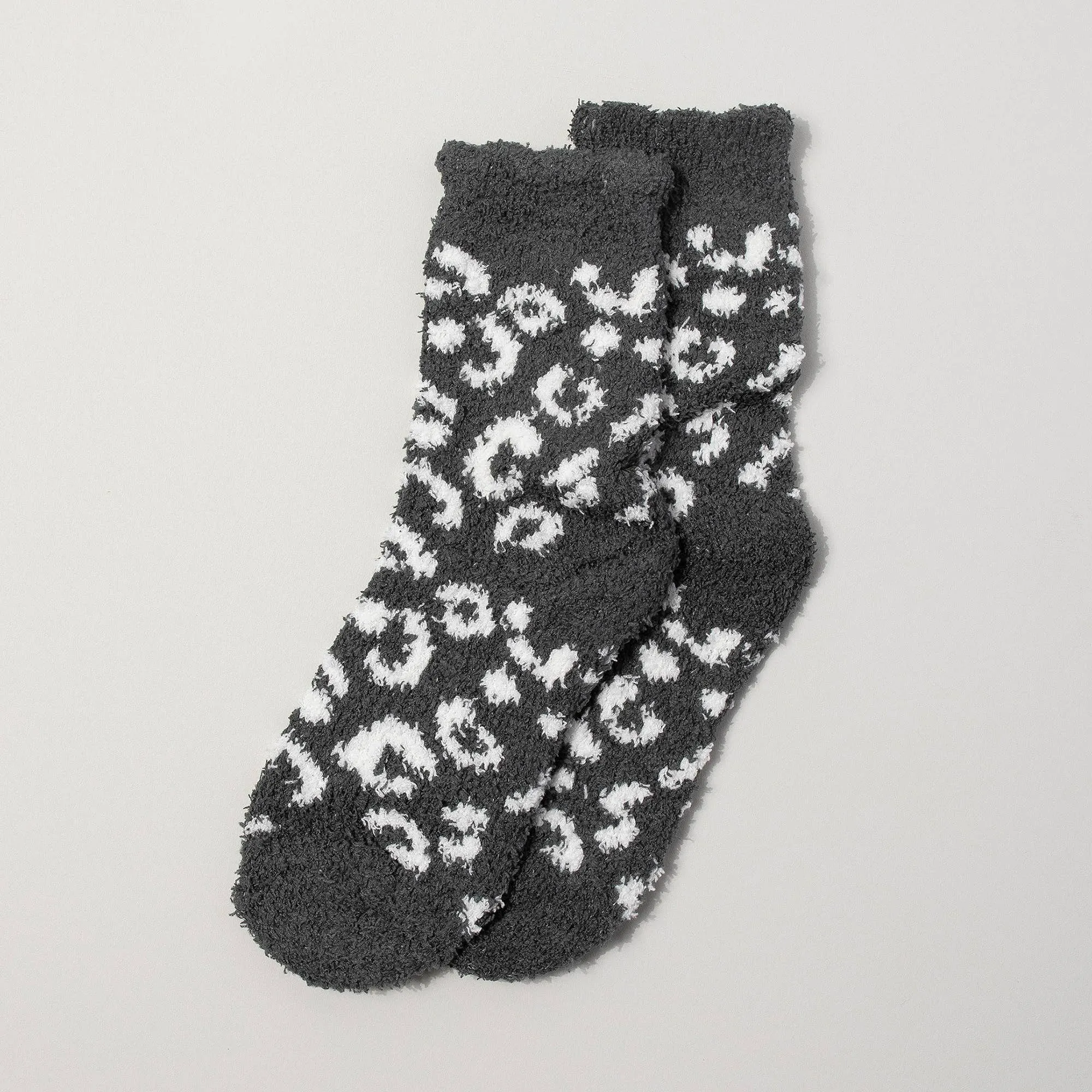 Leopard Print Fuzzy Socks