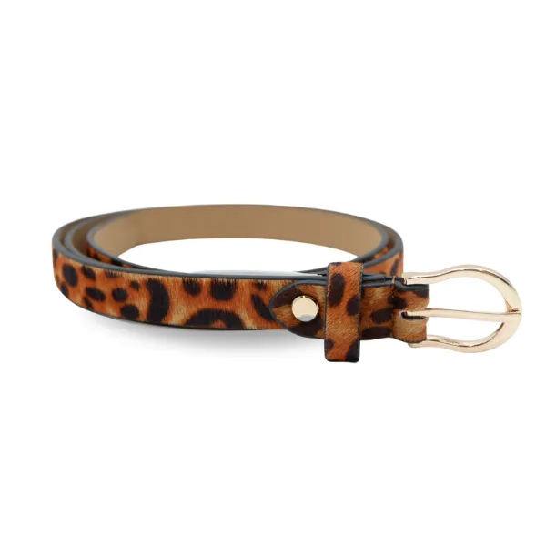 LISMORE - Rust Leopard Print Women's Genuine Leather Belt