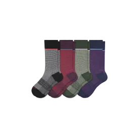 Men’s Grid-Knit Dress Calf Sock 4-Pack