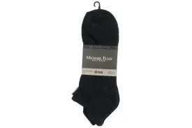 Michael Ellis BIG No Show Socks Black/Grey 3-Pack - Wide