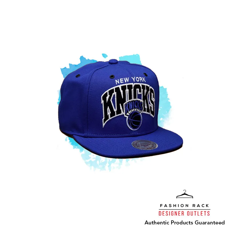 Mitchell & Ness Black And White Arch Snapback New York Knicks Blue