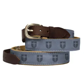 Nubuck Suede Leather Belt Embossed with Shield