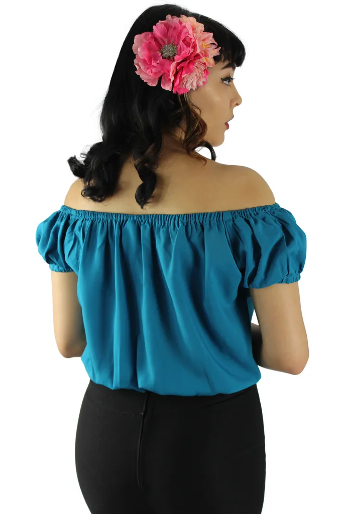 Off The Shoulder Teal Top XS-3X #OTT