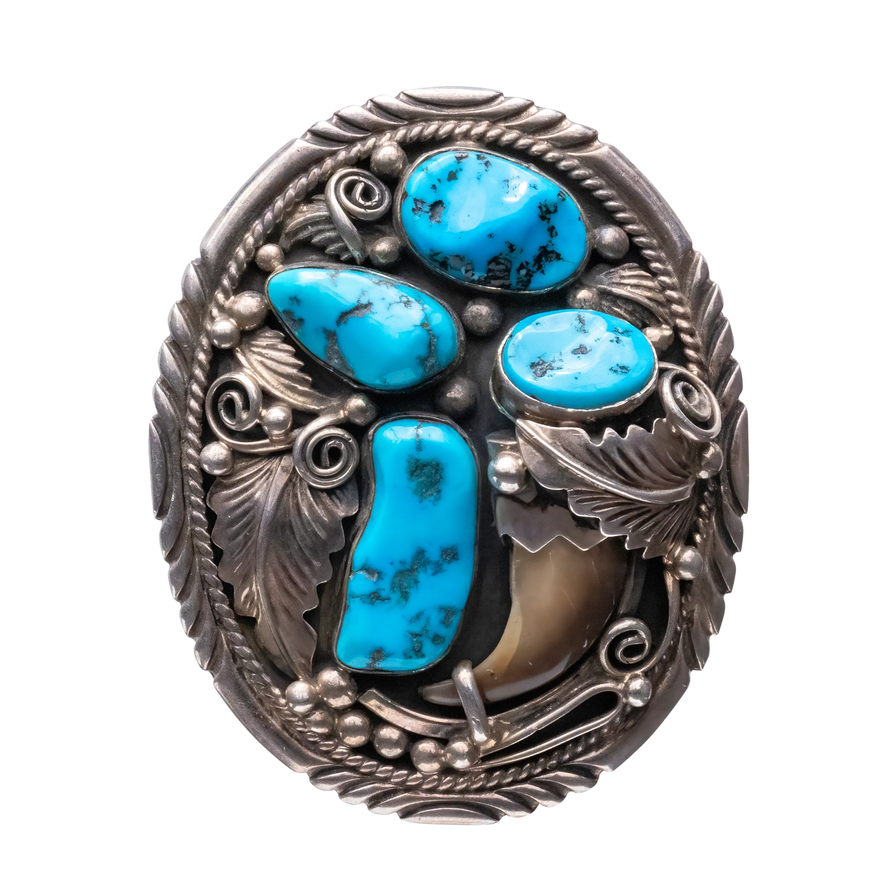 Old Pawn Sleeping Beauty Turquoise Belt Buckle | K.Y.