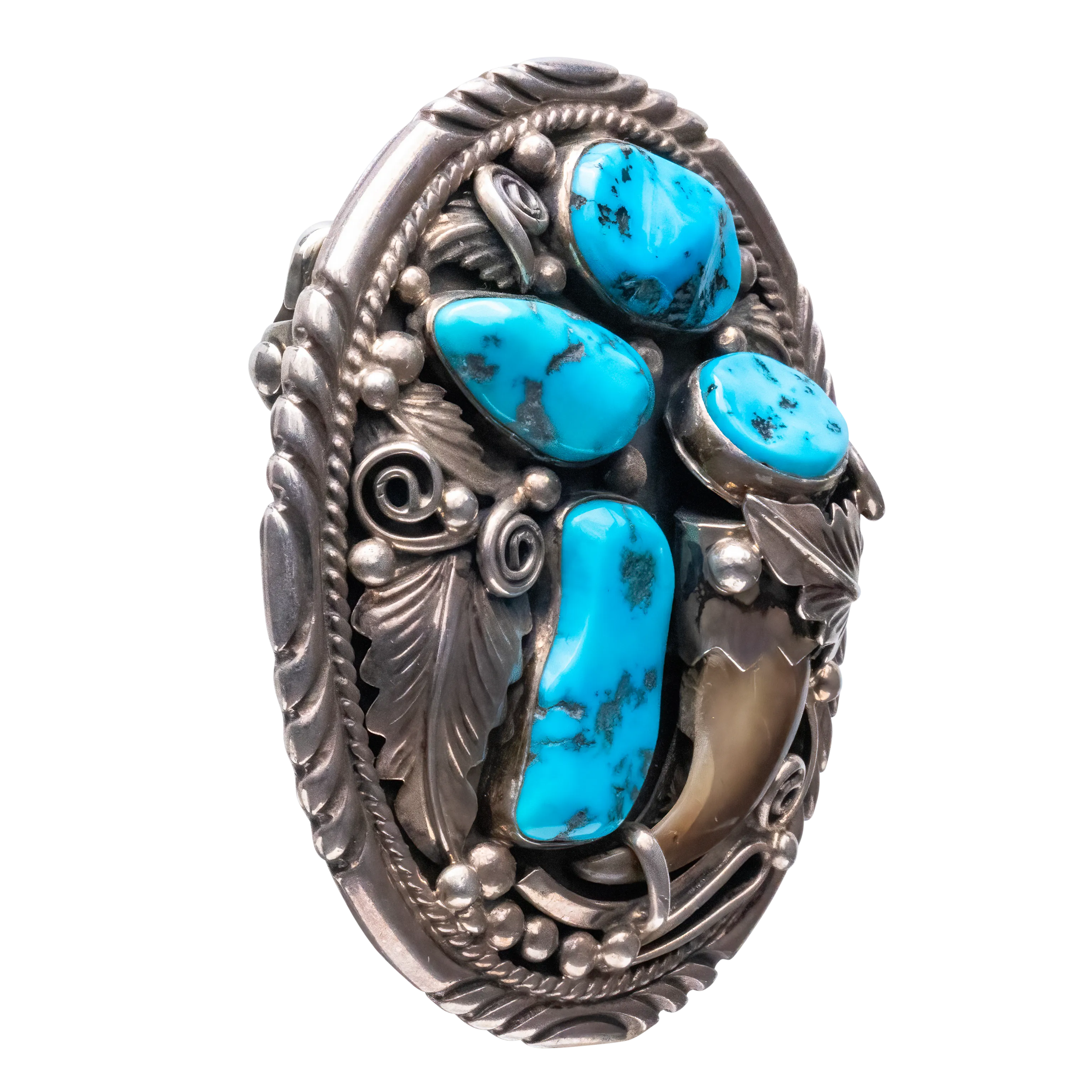 Old Pawn Sleeping Beauty Turquoise Belt Buckle | K.Y.