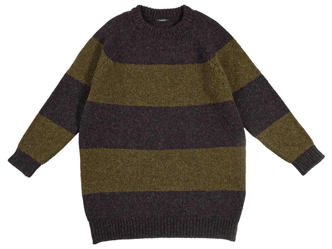 Oversize Stripe Jumper Charcoal & Pine Shadow