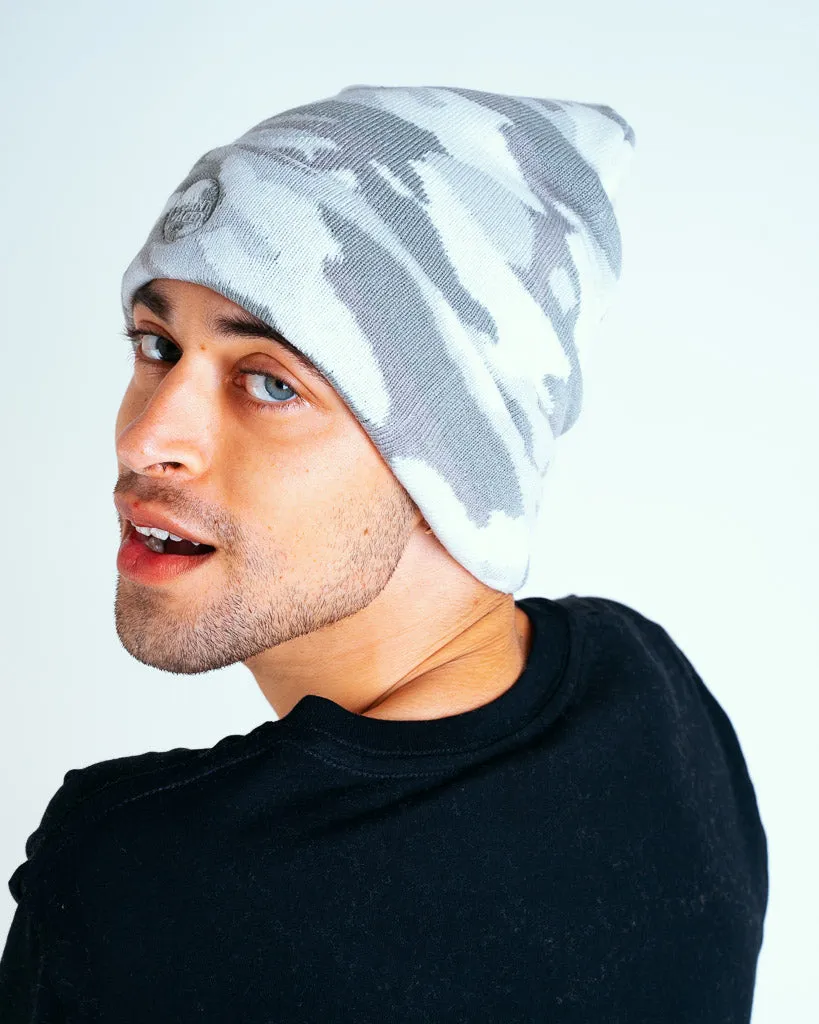 Plant Faced Beanie - Light Camo