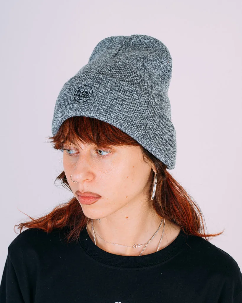 Plant Faced Beanie - Marle Grey