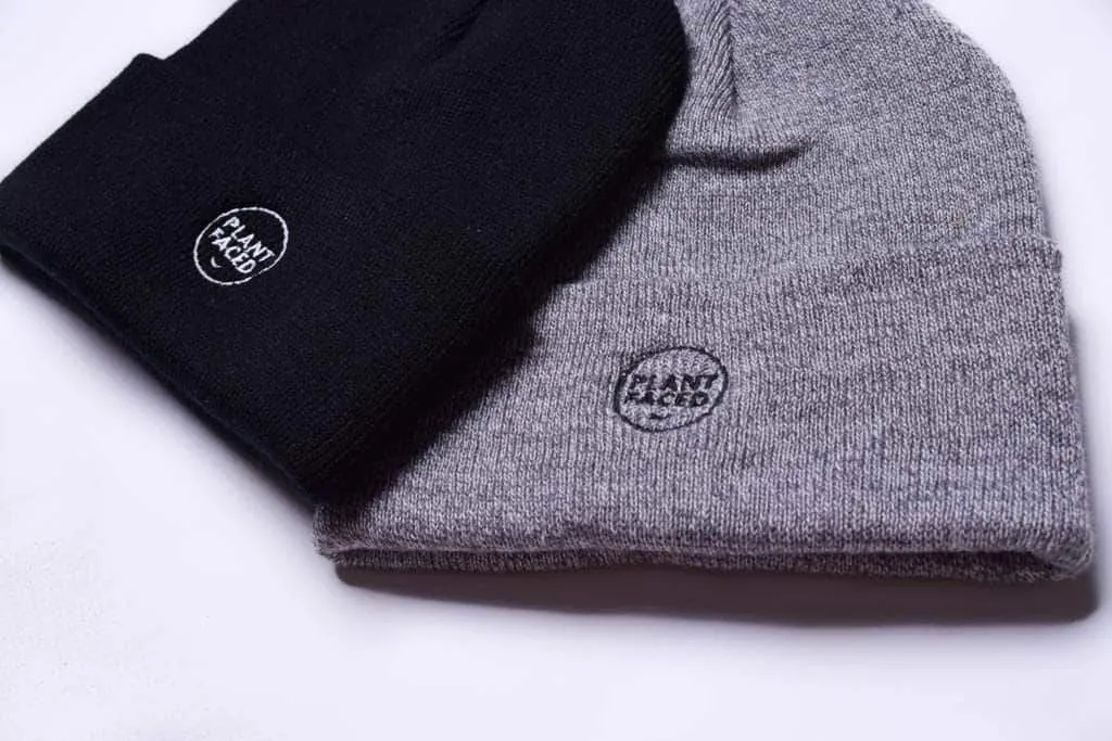 Plant Faced Beanie - Marle Grey