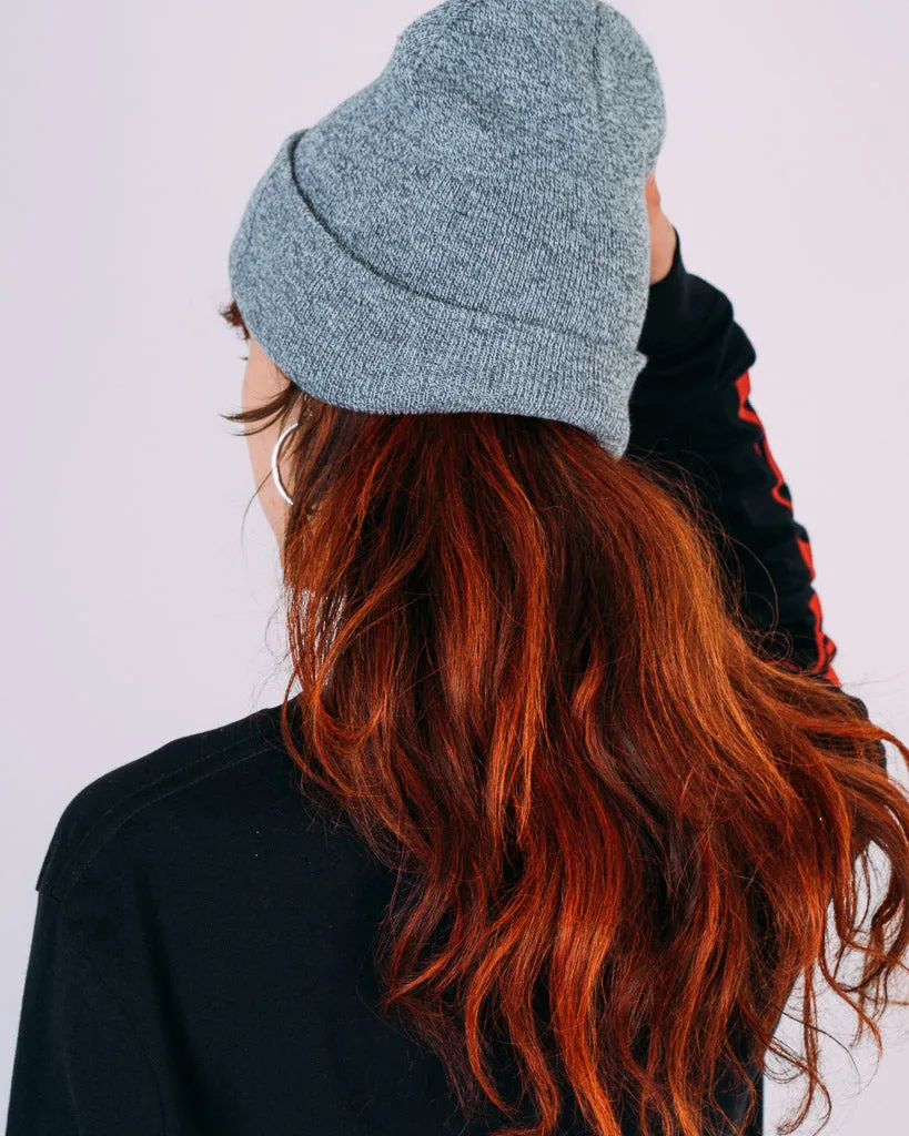 Plant Faced Beanie - Marle Grey