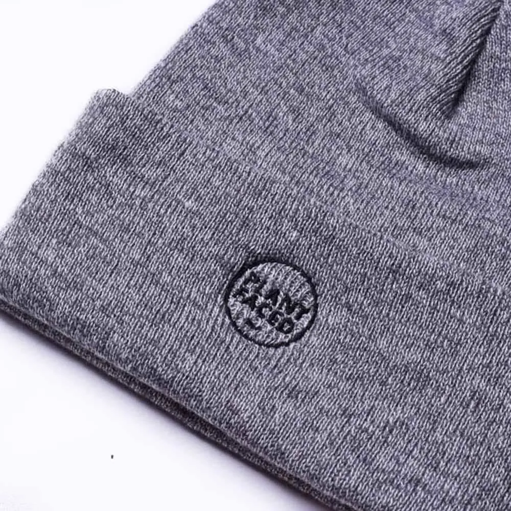 Plant Faced Beanie - Marle Grey