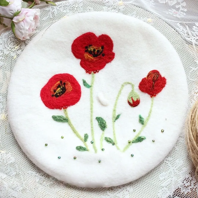 Poppy Handmade Felt Beret