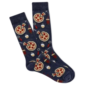 "Pizza & Drinks" Crew Socks by K Bell-Large