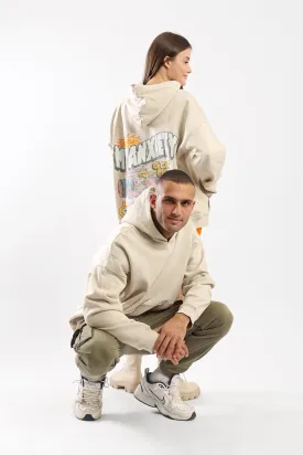 RACING TO CONCLUSIONS HOODIE - BEIGE