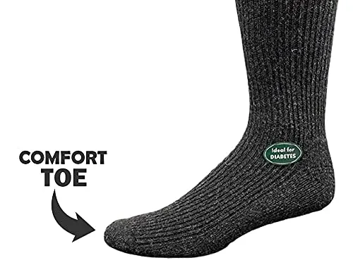 Regenerated Wool Diabetic Outdoor Hiking Extra Wide Calf Men Socks